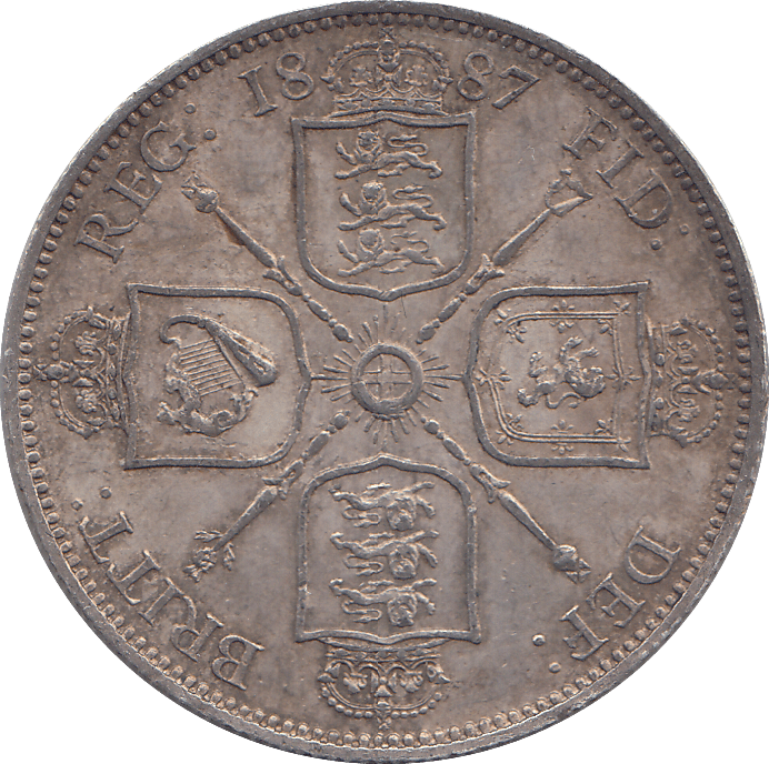 1887 FLORIN ( EF ) 4 - FLORIN - Cambridgeshire Coins