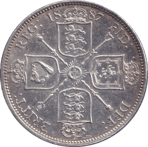 1887 FLORIN ( EF ) CLEANED - FLORIN - Cambridgeshire Coins