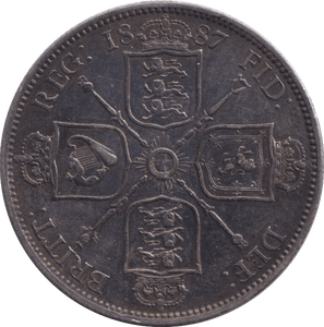 1887 FLORIN ( EF ) - FLORIN - Cambridgeshire Coins
