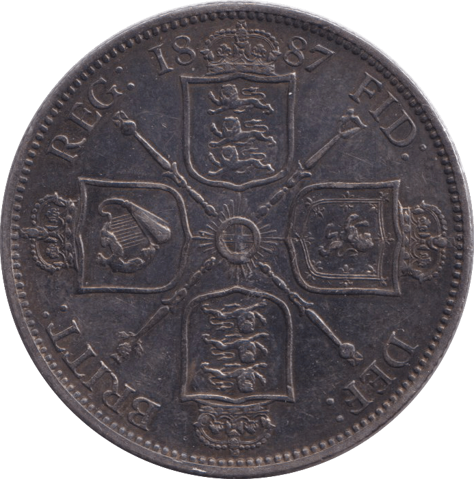 1887 FLORIN ( EF ) - FLORIN - Cambridgeshire Coins