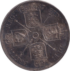 1887 FLORIN ( EF ) - FLORIN - Cambridgeshire Coins