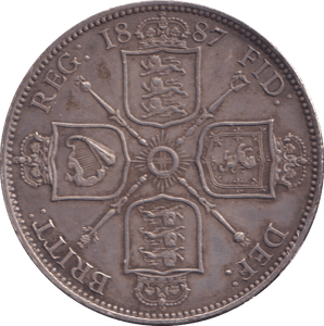 1887 FLORIN ( EF ) - FLORIN - Cambridgeshire Coins
