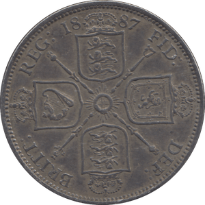 1887 FLORIN ( EF ) - FLORIN - Cambridgeshire Coins