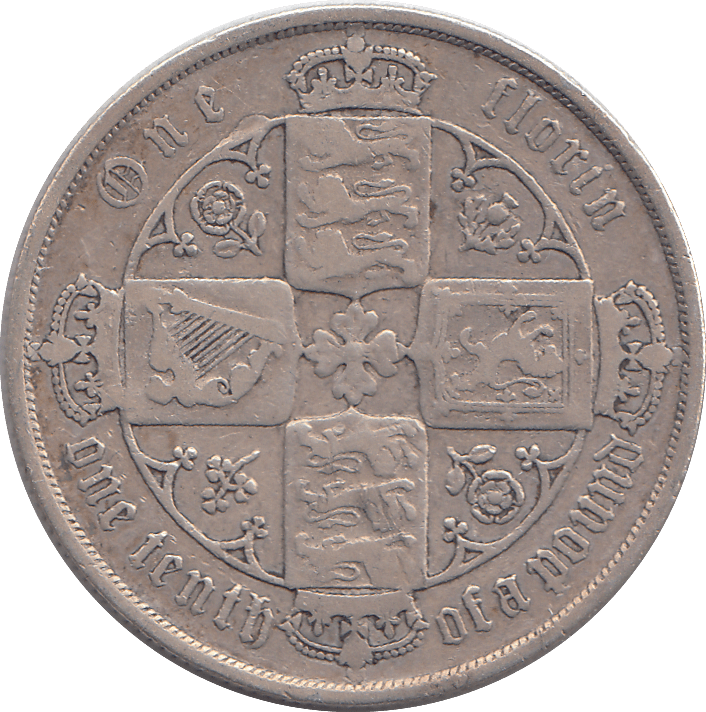 1887 FLORIN ( FINE ) 3 - FLORIN - Cambridgeshire Coins