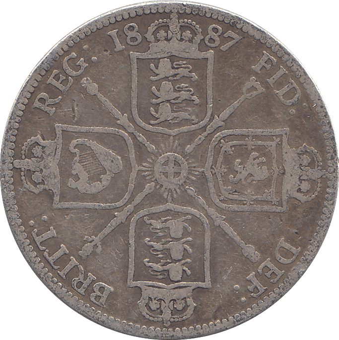 1887 FLORIN ( FINE ) - FLORIN - Cambridgeshire Coins