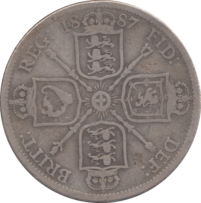 1887 FLORIN ( FINE ) - FLORIN - Cambridgeshire Coins