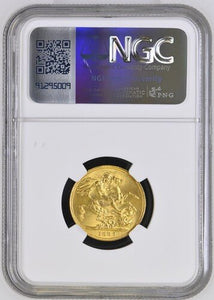 1887 GOLD 1 SOVEREIGN ( NGC ) MS 61 - NGC GOLD SOVEREIGN - Cambridgeshire Coins