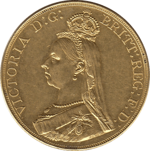 1887 GOLD FIVE POUND ( AUNC ) 2 - GOLD FIVE POUNDS - Cambridgeshire Coins