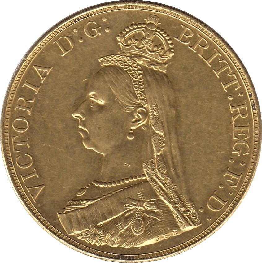1887 GOLD FIVE POUND ( AUNC ) 2 - GOLD FIVE POUNDS - Cambridgeshire Coins