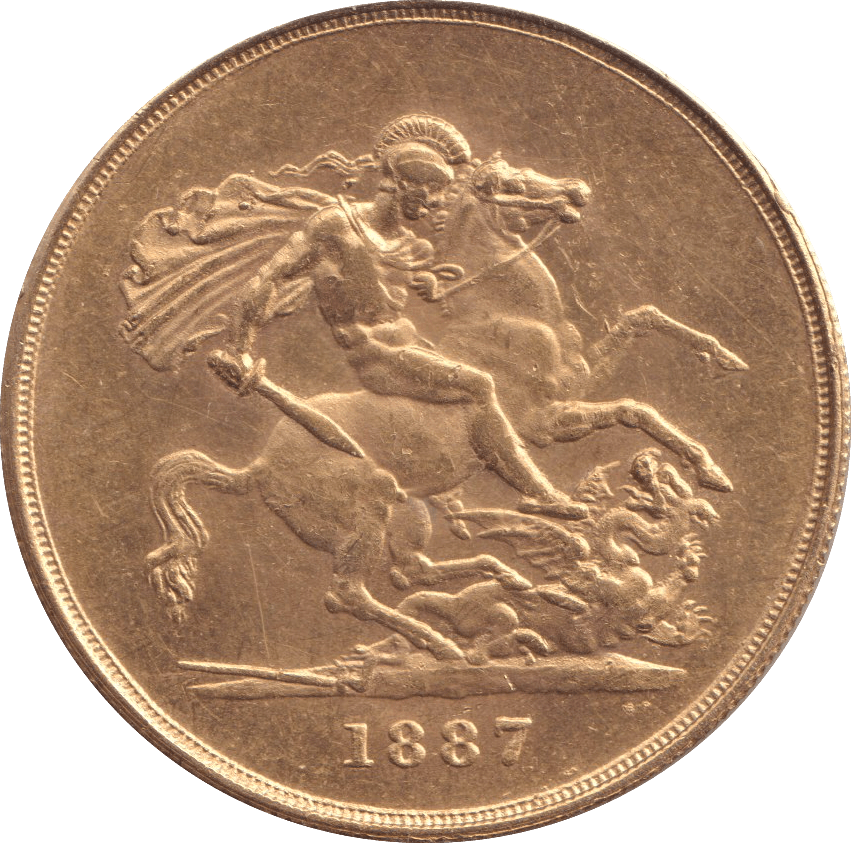 1887 GOLD FIVE POUND SOVEREIGN ( GVF ) - GOLD FIVE POUNDS - Cambridgeshire Coins