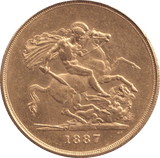 1887 GOLD FIVE POUND SOVEREIGN ( GVF ) - GOLD FIVE POUNDS - Cambridgeshire Coins