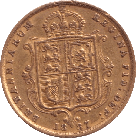 1887 GOLD HALF SOVEREIGN ( GVF ) - Half Sovereign - Cambridgeshire Coins