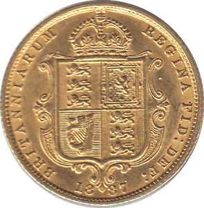 1887 GOLD HALF SOVEREIGN ( UNC ) 2 - Half Sovereign - Cambridgeshire Coins