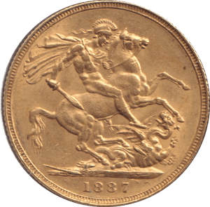 1887 GOLD SOVEREIGN ( AUNC ) - SOVEREIGN - Cambridgeshire Coins