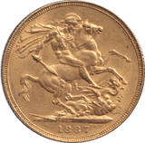 1887 GOLD SOVEREIGN ( AUNC ) - SOVEREIGN - Cambridgeshire Coins