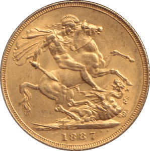 1887 GOLD SOVEREIGN ( AUNC ) - SOVEREIGN - Cambridgeshire Coins