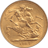 1887 GOLD SOVEREIGN ( AUNC ) - SOVEREIGN - Cambridgeshire Coins