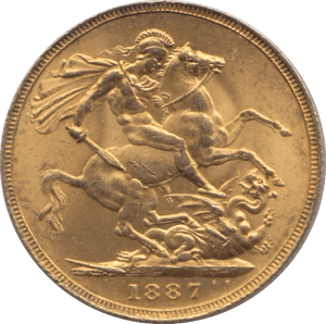 1887 GOLD SOVEREIGN ( AUNC ) - SOVEREIGN - Cambridgeshire Coins