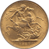 1887 GOLD SOVEREIGN ( AUNC ) - SOVEREIGN - Cambridgeshire Coins