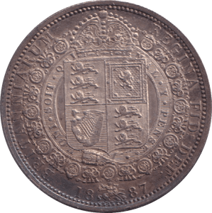 1887 HALF CROWN ( EF ) - HALFCROWN - Cambridgeshire Coins