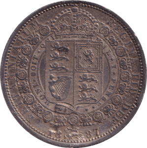 1887 HALF CROWN ( GVF ) - HALFCROWN - Cambridgeshire Coins