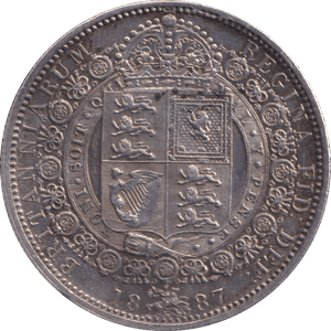 1887 HALF CROWN JUBILEE HEAD ( AUNC ) - WORLD COINS - Cambridgeshire Coins