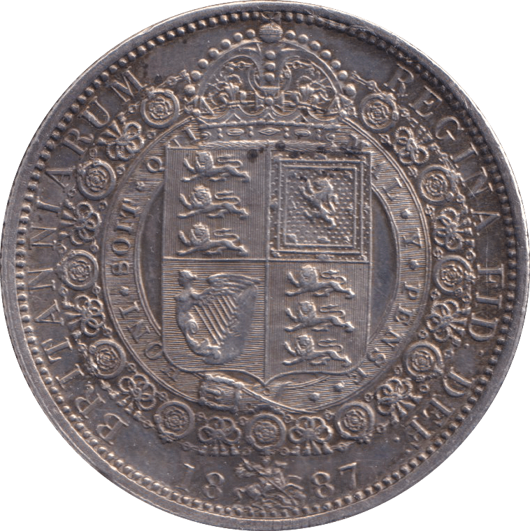 1887 HALF CROWN JUBILEE HEAD ( AUNC ) - WORLD COINS - Cambridgeshire Coins
