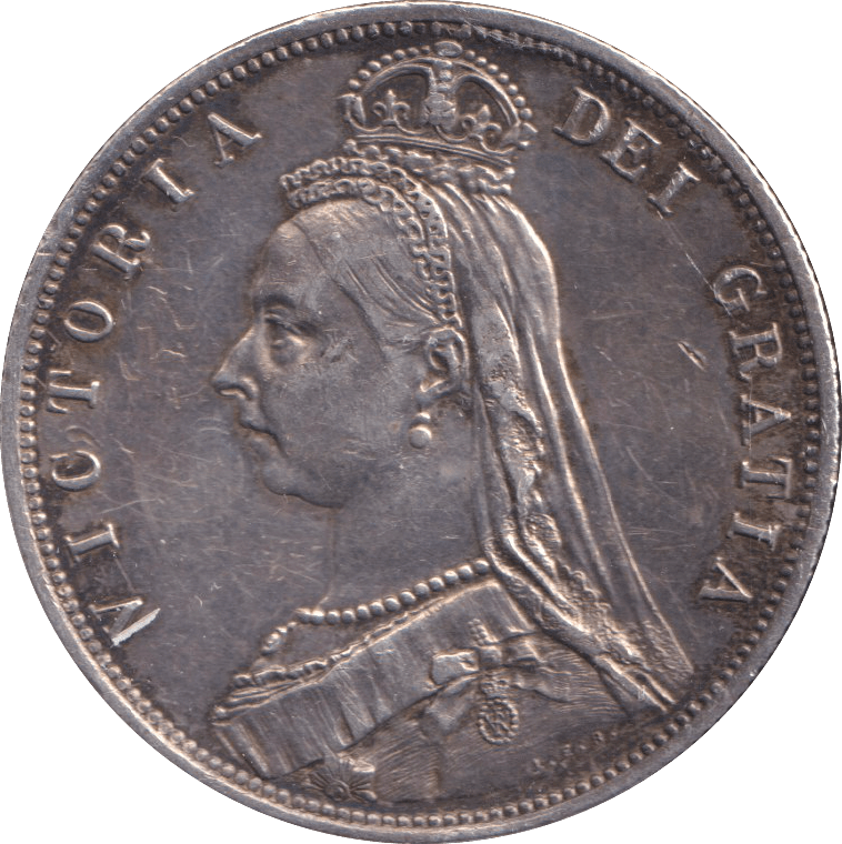 1887 HALF CROWN JUBILEE HEAD ( AUNC ) - WORLD COINS - Cambridgeshire Coins