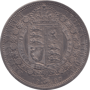 1887 HALF CROWN ( UNC ) - HALFCROWN - Cambridgeshire Coins