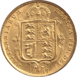 1887 HALF SOVEREIGN ( UNC ) - HALF SOVEREIGN - Cambridgeshire Coins