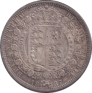 1887 HALFCROWN ( AUNC ) 8 - HALFCROWN - Cambridgeshire Coins