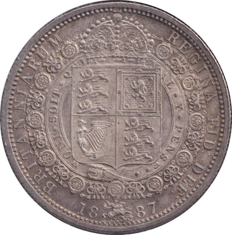 1887 HALFCROWN ( AUNC ) 8 - HALFCROWN - Cambridgeshire Coins