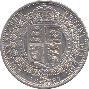 1887 HALFCROWN ( AUNC ) - Halfcrown - Cambridgeshire Coins