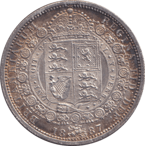 1887 HALFCROWN ( EF ) 2 - HALFCROWN - Cambridgeshire Coins