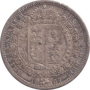 1887 HALFCROWN ( EF ) 3 - HALFCROWN - Cambridgeshire Coins