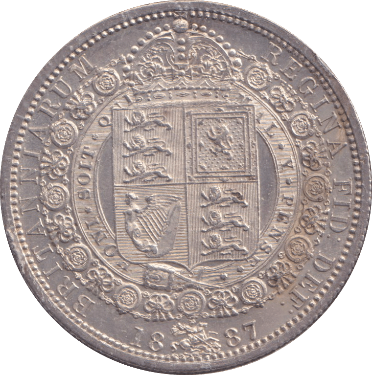 1887 HALFCROWN ( EF ) 4 - HALFCROWN - Cambridgeshire Coins