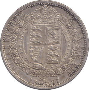 1887 HALFCROWN ( EF ) 6 - HALFCROWN - Cambridgeshire Coins
