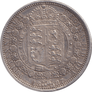 1887 HALFCROWN ( EF ) - HALFCROWN - Cambridgeshire Coins