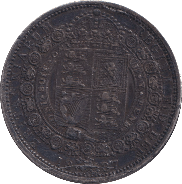 1887 HALFCROWN ( EF ) - HALFCROWN - Cambridgeshire Coins