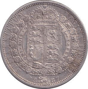 1887 HALFCROWN ( EF ) - HALFCROWN - Cambridgeshire Coins