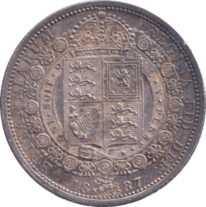 1887 HALFCROWN ( EF ) - HALFCROWN - Cambridgeshire Coins