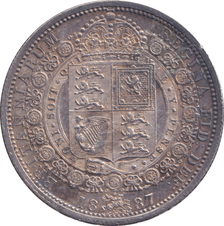 1887 HALFCROWN ( EF ) - HALFCROWN - Cambridgeshire Coins