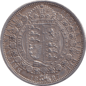 1887 HALFCROWN ( EF ) - HALFCROWN - Cambridgeshire Coins