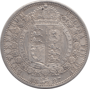 1887 HALFCROWN ( EF ) - HALFCROWN - Cambridgeshire Coins