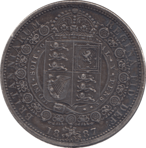 1887 HALFCROWN ( EF ) - HALFCROWN - Cambridgeshire Coins