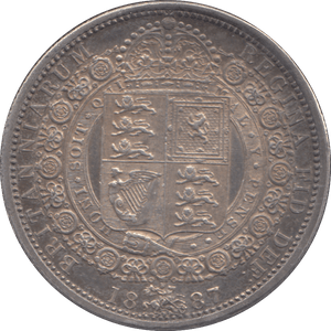 1887 HALFCROWN ( EF ) - HALFCROWN - Cambridgeshire Coins