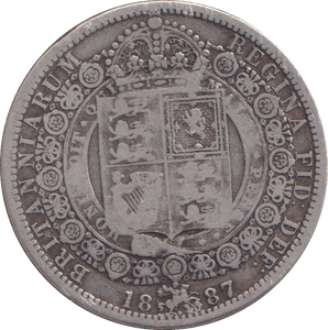 1887 HALFCROWN ( FINE ) 5 - HALFCROWN - Cambridgeshire Coins
