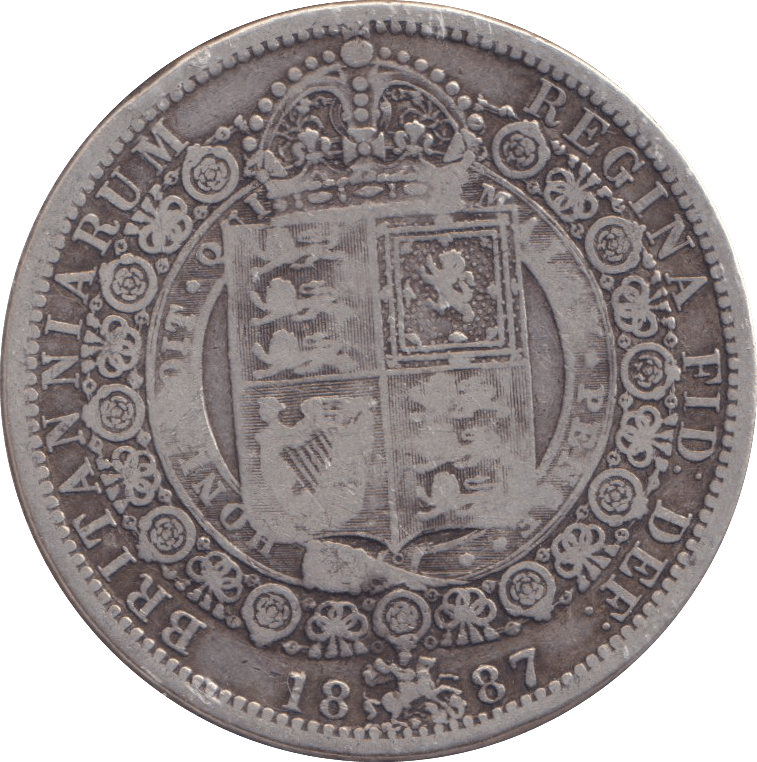 1887 HALFCROWN ( FINE ) 5 - HALFCROWN - Cambridgeshire Coins