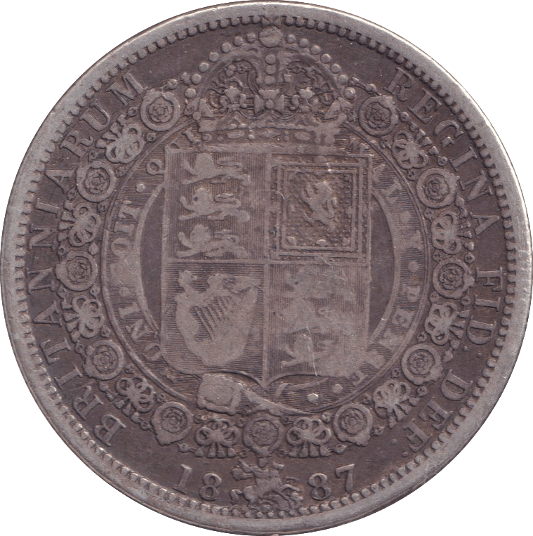 1887 HALFCROWN ( FINE ) - HALFCROWN - Cambridgeshire Coins