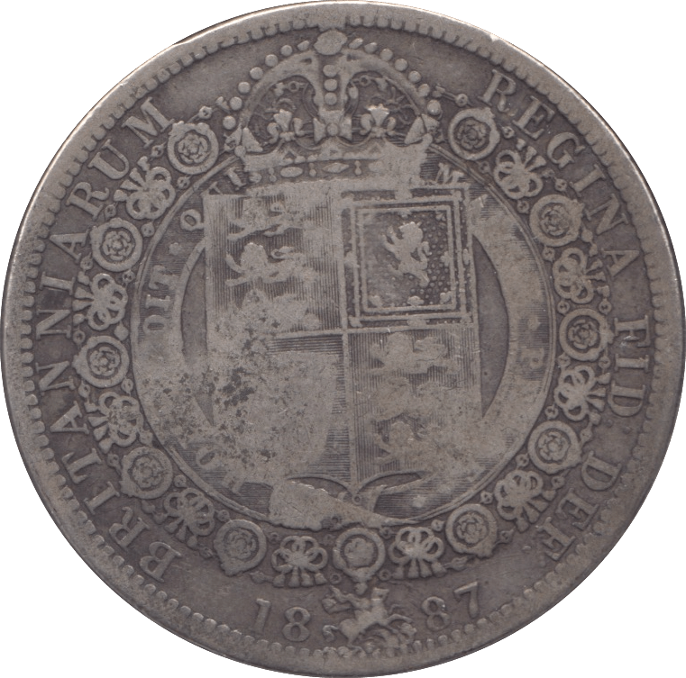 1887 HALFCROWN ( FINE ) - Halfcrown - Cambridgeshire Coins